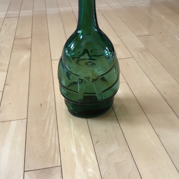 Vintage Ranuzzi green glass liquor bottle- empty- Inca Man Head - Picture 3 of 5